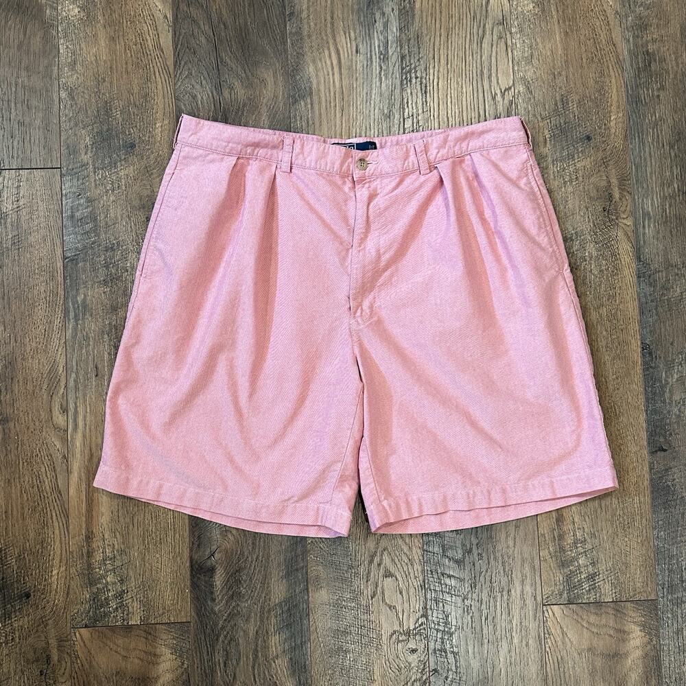 Polo by Ralph Lauren Tyler Short Pleat Trouser Cotton Pink Red